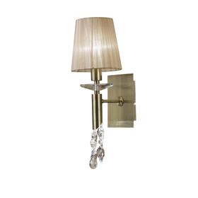 Tiffany Antique Brass-Soft Bronze Crystal Wall Lights Mantra Shaded Wall Lights